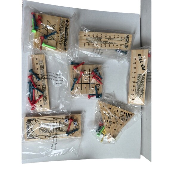 Vintage 90s Wooden Brain Teasers Classic Family Games Set 7 Puzzles - Picture 8 of 11